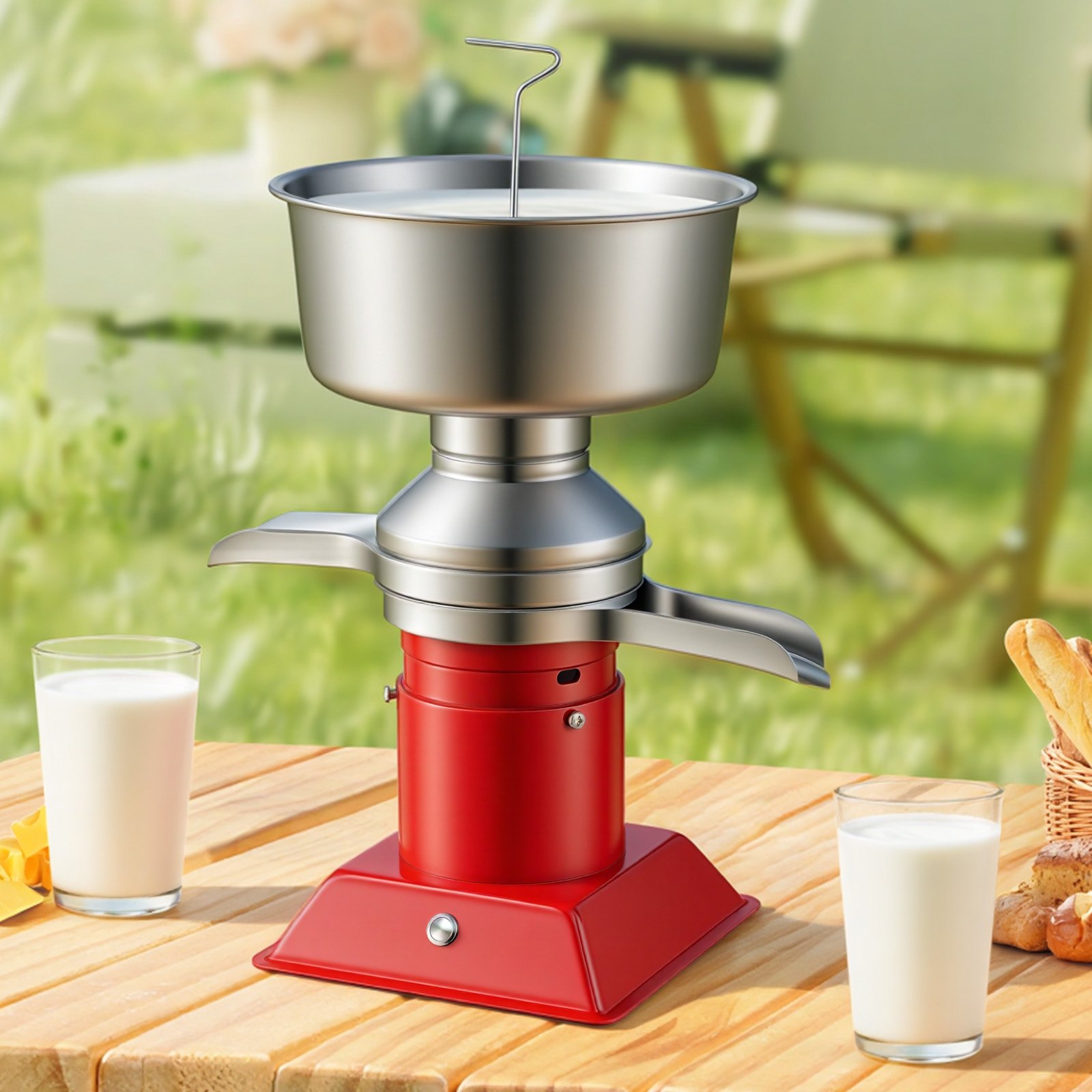 VEVOR Separador Centrífugo de Crema de Leche Eléctrico Salida de 60 L/h, 10.500rpm, Máquina Separadora de Leche de Acero Inoxidable 304, Recipiente de 4,5 L para Leche de Cabra, Vaca, 40 W 100-240 V