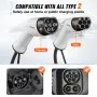 VEVOR Cable de Vehículo Eléctrico Tipo 2 a Tipo 2 Cable de Carga EV 32A 22kW Cable de 5m IP66 Impermeable con Bolsa de Transporte para IEC62196 Híbrido de Carga de Coches Eléctricos CE TUV Tres Fases