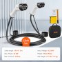 VEVOR Cable de Vehículo Eléctrico Tipo 2 a Tipo 2 Cable de Carga EV 32A 22kW Cable de 5m IP66 Impermeable con Bolsa de Transporte para IEC62196 Híbrido de Carga de Coches Eléctricos CE TUV Tres Fases