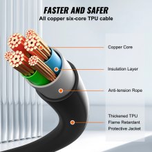 VEVOR Cable de Vehículo Eléctrico Tipo 2 a Tipo 2 Cable de Carga EV 32A 22kW Cable de 7m IP66 Impermeable con Bolsa de Transporte para IEC62196 Híbrido de Carga de Coches Eléctricos CE TUV Tres Fases