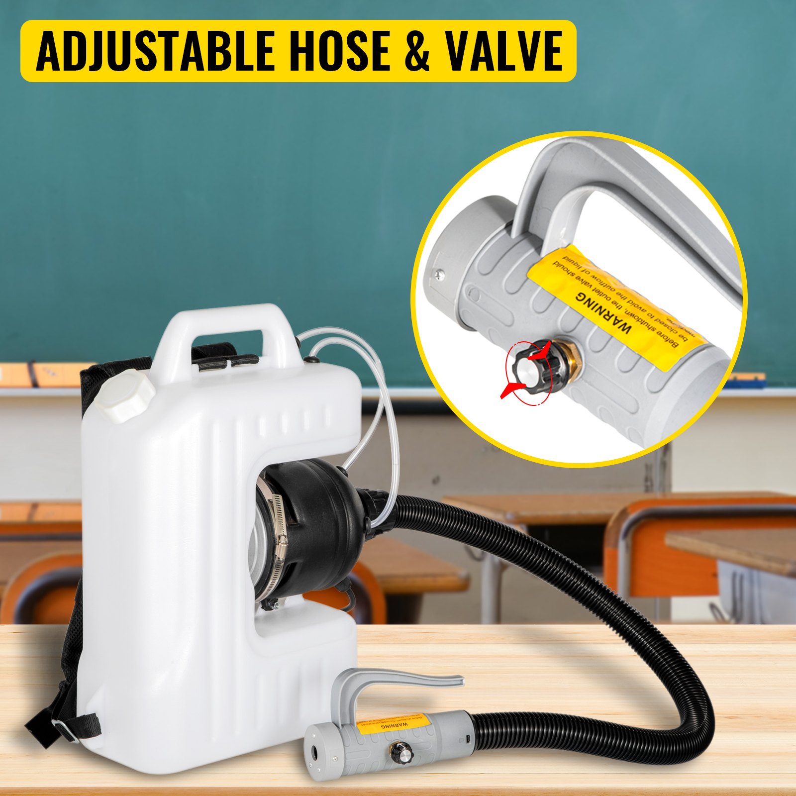 VEVOR Nebulizador Pulverizador Eléctrico 10L Pulverizador Desinfectante Atomizador 2200W Máquina de Nebulización de Mochila 600 ml / min Pulverizador Eléctrico de Niebla Fría ULV para Jardín Hospital