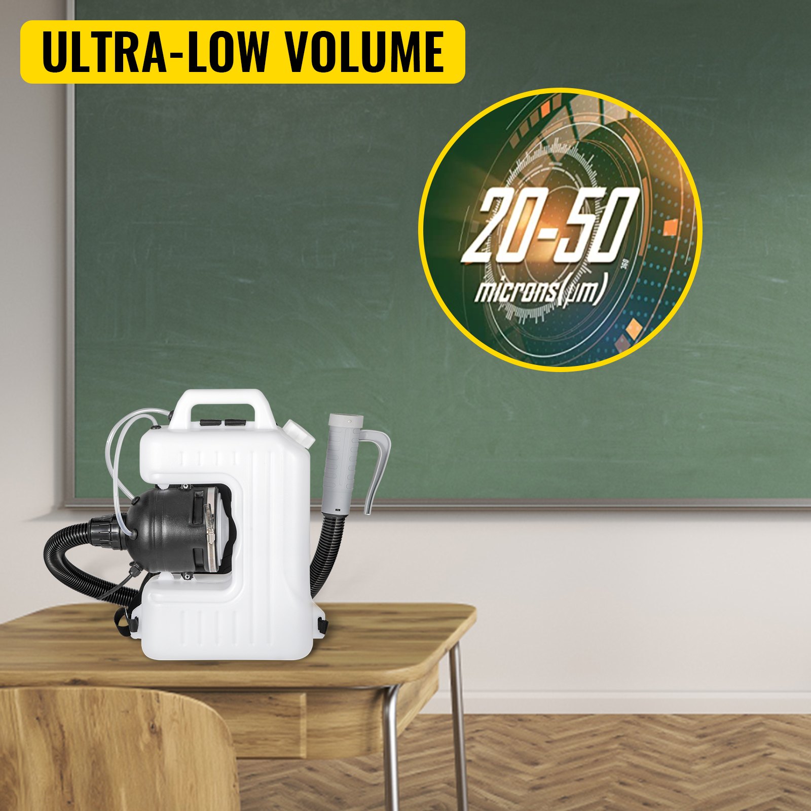 VEVOR Nebulizador Pulverizador Eléctrico 10L Pulverizador Desinfectante Atomizador 2200W Máquina de Nebulización de Mochila 600 ml / min Pulverizador Eléctrico de Niebla Fría ULV para Jardín Hospital