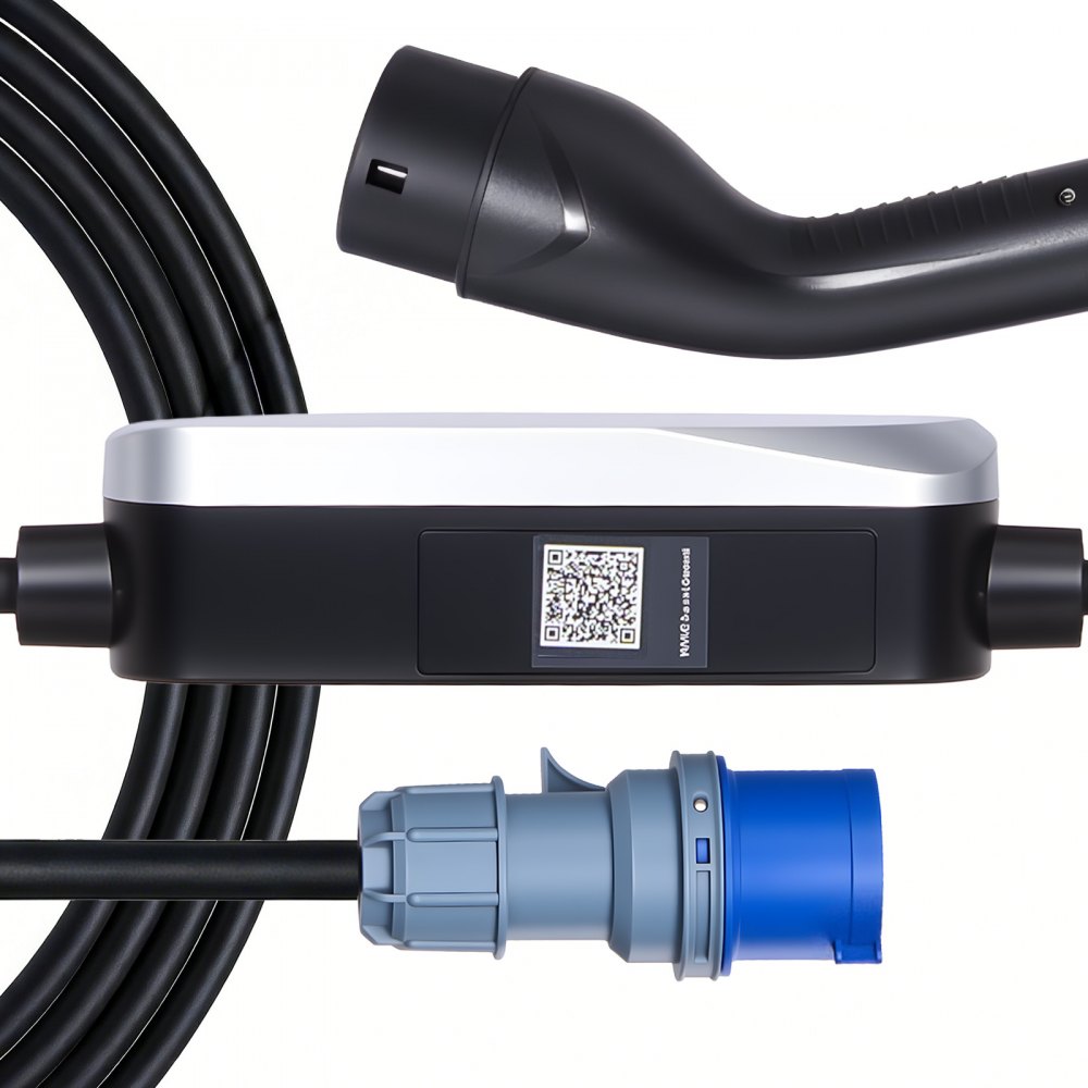 VEVOR Cargador para Vehículo Eléctrico Tipo 2 Monofásico 7,4 kW 32 A, Cargador de Pared EV con Cable de 6 m, Punto de Carga con Enchufe CEE32, Pantalla LCD, Estación de Carga y Caja de Control IP66