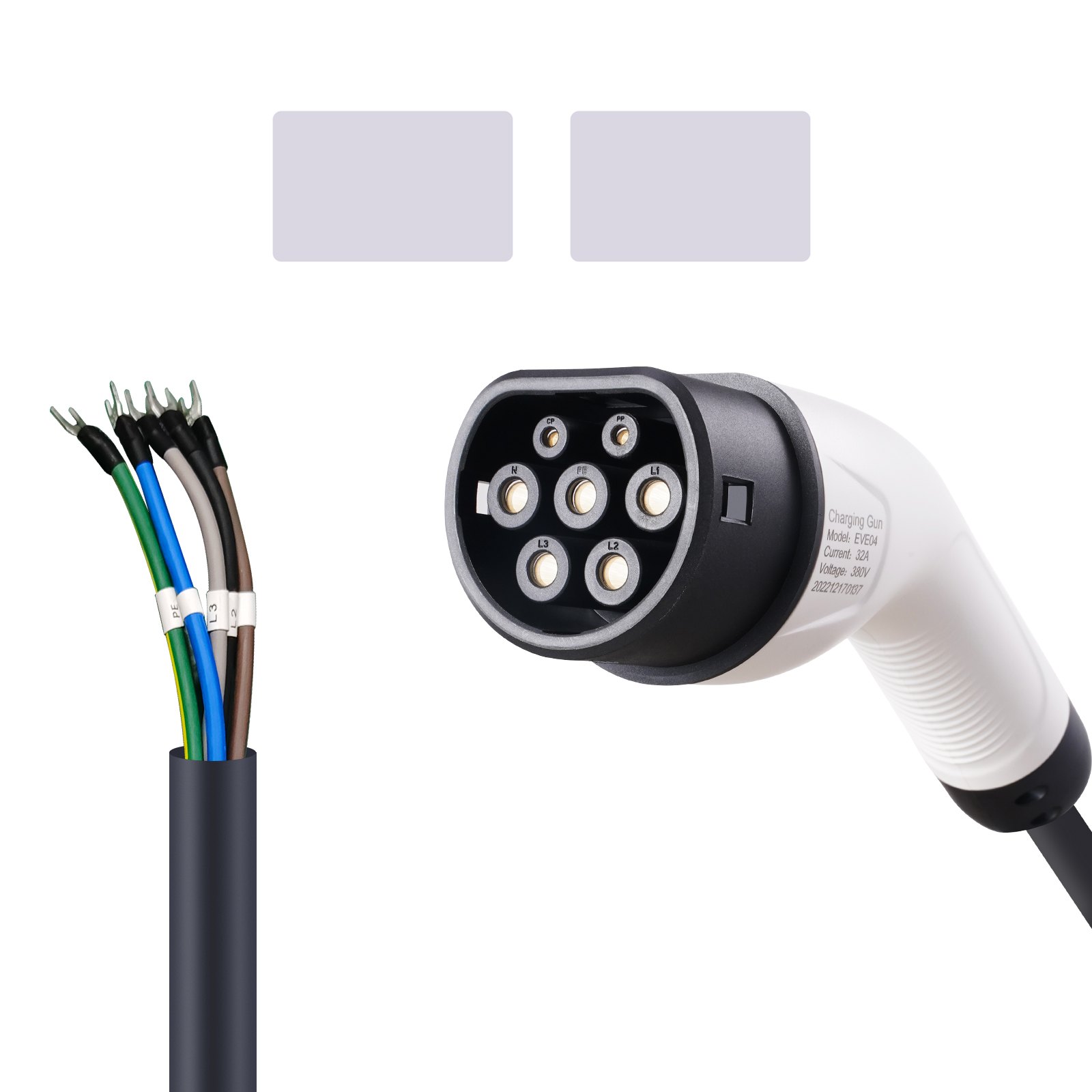 VEVOR Estación de Carga para Vehículos Eléctricos 7,4kW/22kW Estación de Carga EV 0-32A Ajustable Tipo 2 Cable TPU 7,5m IEC 62196 Monofásico/Trifásico para Interior Exterior IP66 TÜV 220-240/380-400 V