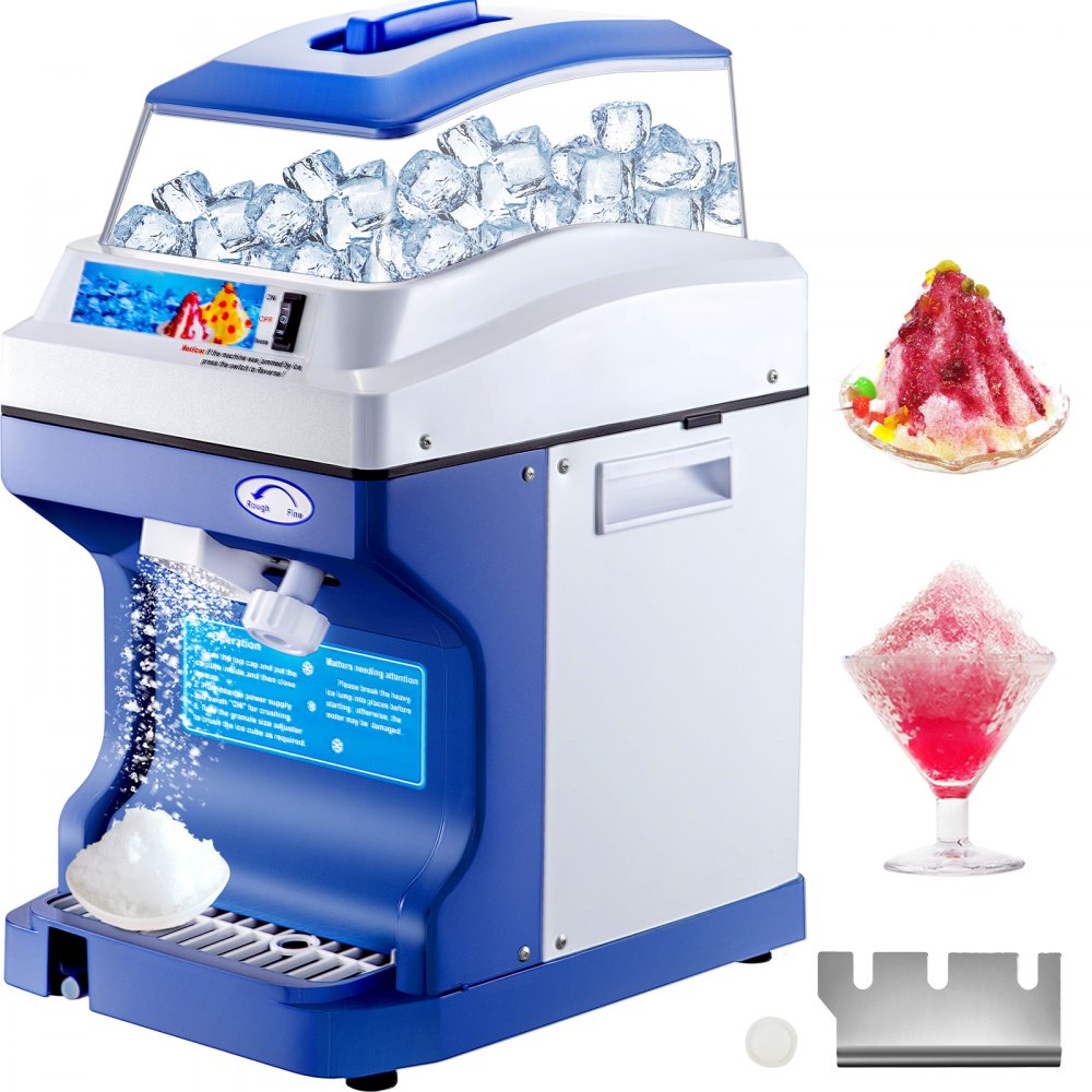 VEVOR Trituradora Hielo Eléctrica Automática 300 W Picadora de Hielo 200 kg/h Máquina de Cono de Nieve de Acero Inoxidable Máquinas de Granizados con Tolva de Capacidad de 5 kg con Tapa 320 RPM