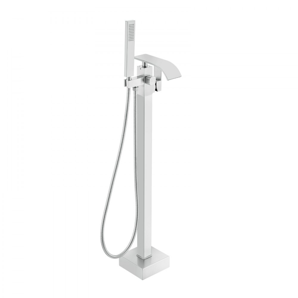 VEVOR Grifo de Bañera Independiente Mezclador de Ducha Llenado de Bañera Independiente 2 Modos de Agua Caño Giratorio de 360° para Ducha de Baño, Limpieza de Desagües, Plateado Pulido