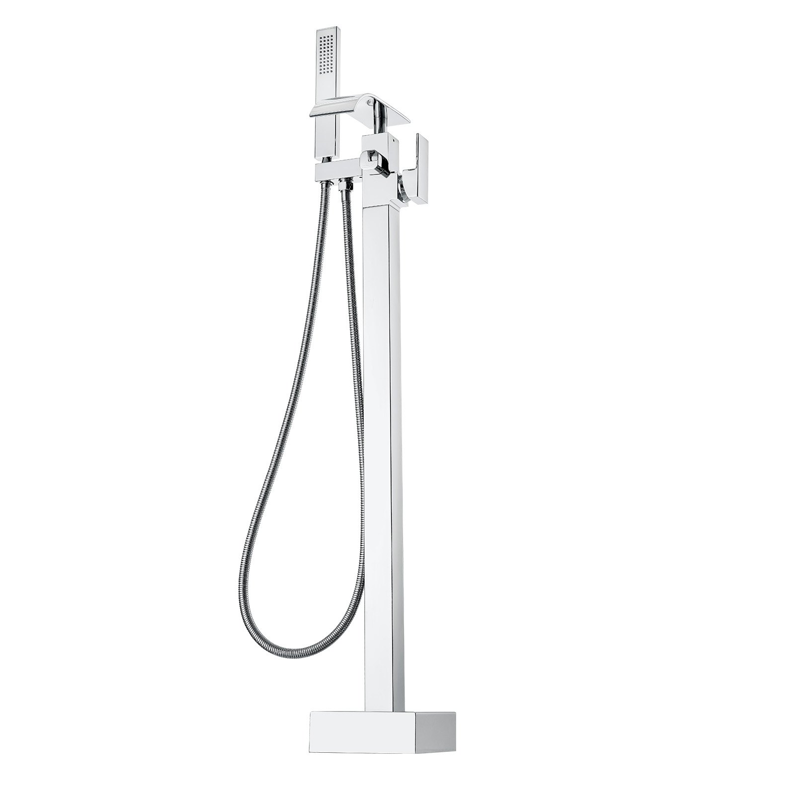 VEVOR Grifo de Bañera Independiente Mezclador de Ducha Llenado de Bañera Independiente 2 Modos de Agua Caño Giratorio de 360° para Ducha de Baño, Limpieza de Desagües, Plateado Pulido