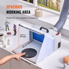 VEVOR Cabina de Pintura con Aerógrafo Portátil con Luces LED, Extractor de Aire y Manguera de Extensión de Escape Cabina de Pintura con Aerógrafo para Pintar Modelos, Artes, Manualidades y Pasteles