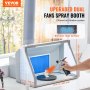 VEVOR Cabina de Pintura con Aerógrafo Portátil de Doble Ventilador con Luces LED y Manguera de Extensión de Escape Cabina de Pintura con Aerógrafo para Pintar Modelos, Artes, Manualidades y Pasteles