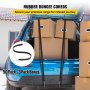 Cordones elásticos de goma VEVOR para asegurar cajas de cartón en el maletero de un coche azul, paquete de 50 + paquete de 3 de regalo.