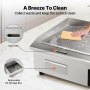 VEVOR Plancha Eléctrica Profesional de Acero Inoxidable 54 x 30 cm Parrilla Eléctrica Industrial Plancha de Cocina de Hierro Temperatura Ajustable 50-300 °C Limpieza Fácil para Barbacoa Restaurante