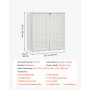 VEVOR Cobertizo de Jardín para Almacenamiento Armario de Exterior Blanco, para Organizar Herramientas en Patio Jardín Terraza, a Prueba de Lluvia, Estantes Ajustables, Puertas con Cerrojo, de Resina