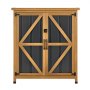 VEVOR Outdoor Storage Shed, 86 x 95 cm Wood & Metal Garden Tool Shed with Lockable Doors & Sloped Roof, Waterproof Outside Storage Cabinet with Shelf and Floor for Backyard Patio Lawn, Black/Brown