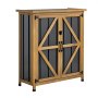 VEVOR Outdoor Storage Shed, 86 x 95 cm Wood & Metal Garden Tool Shed with Lockable Doors & Sloped Roof, Waterproof Outside Storage Cabinet with Shelf and Floor for Backyard Patio Lawn, Black/Brown