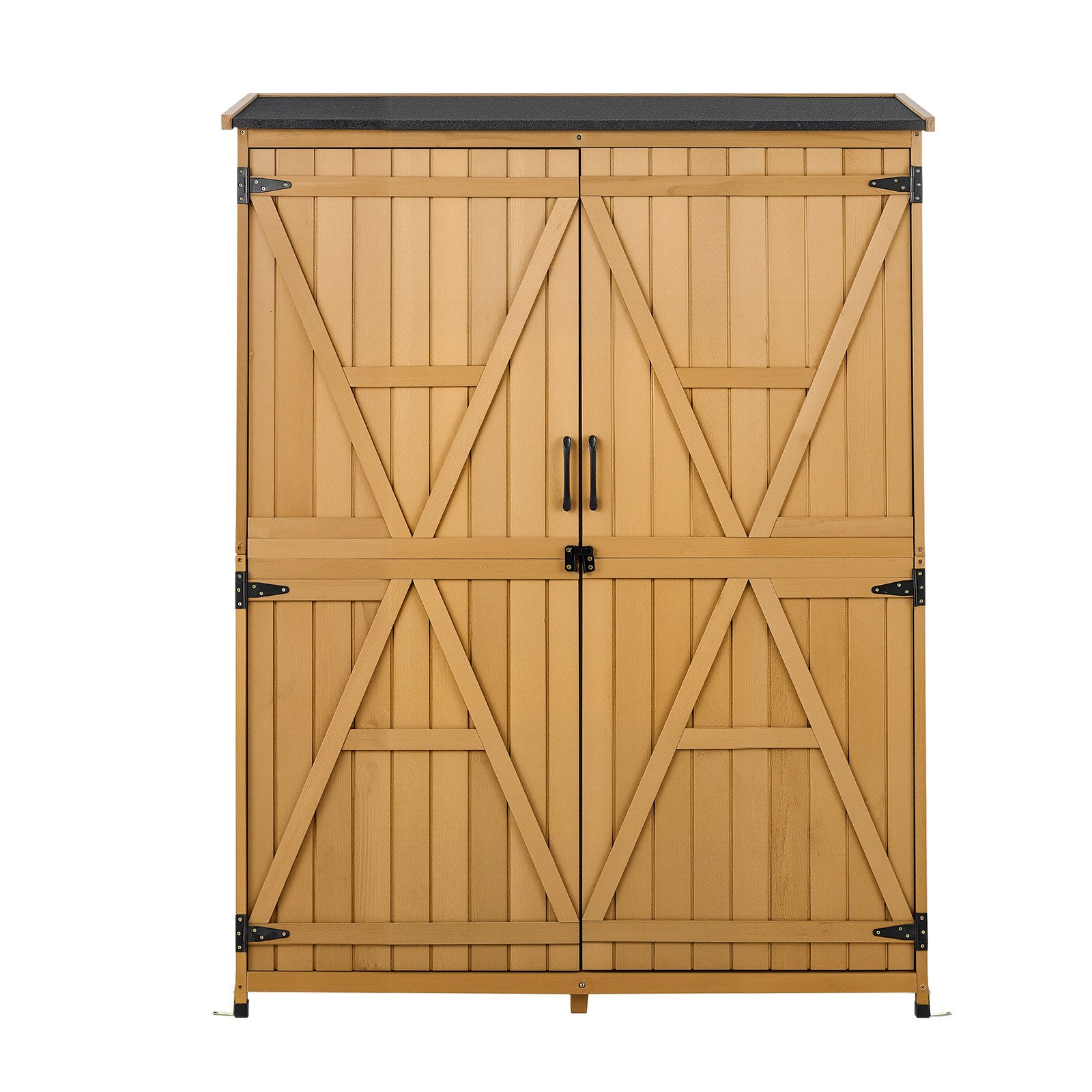 VEVOR Cobertizo de Jardín para Almacenamiento Caseta de Madera de Exterior, con Tejado Inclinado Puerta con Cerrojo Estantes, a Prueba de Lluvia, Armario para Herramientas en Jardín Patio Terraza