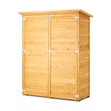 VEVOR Cobertizo de Almacenamiento de Madera Impermeable Jardín 140x60x171,5 cm