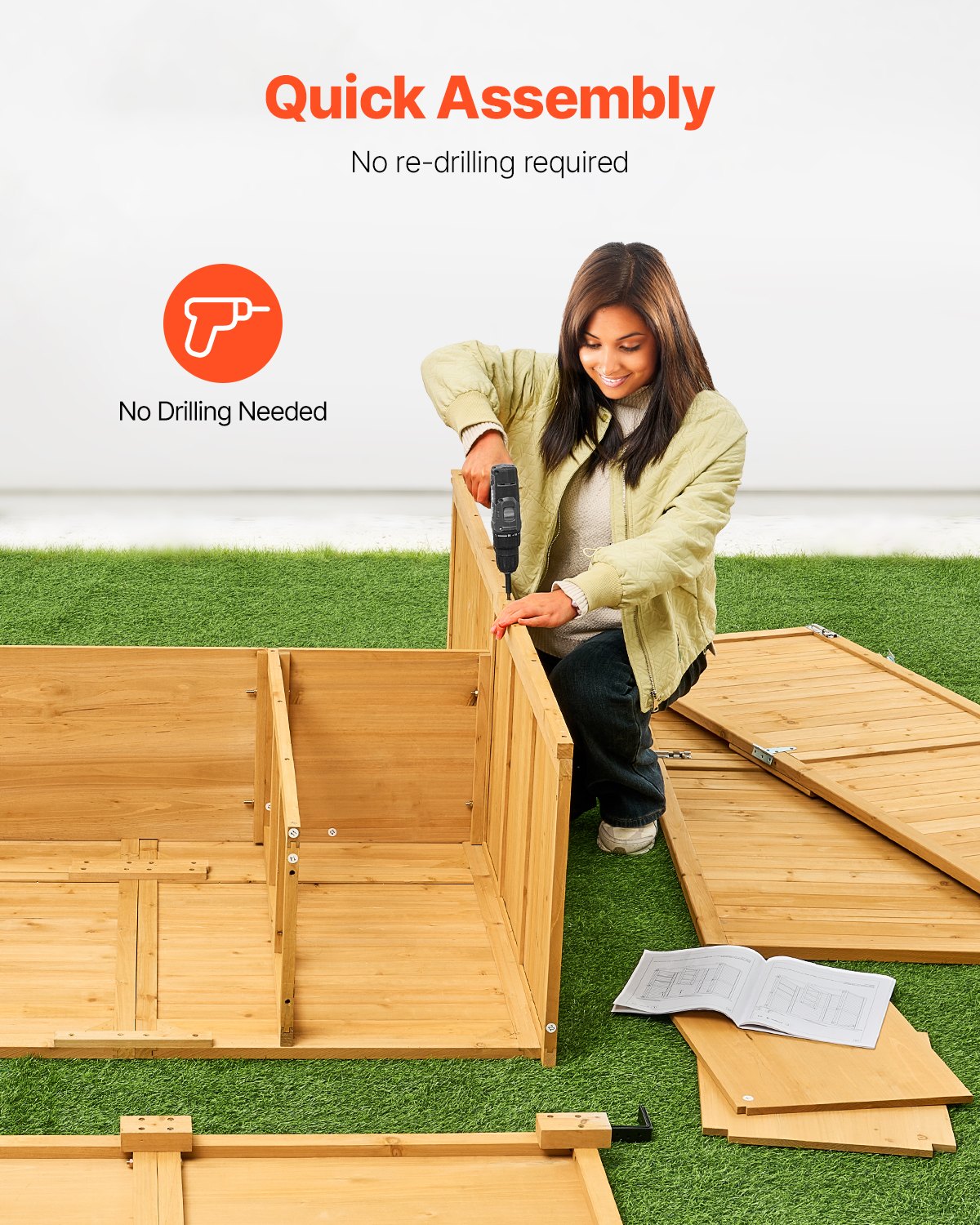 VEVOR Cobertizo de Almacenamiento para Exteriores 140 x 60 x 171,5 cm Cobertizo de Madera para Almacenamiento con Marco de Metal Gabinete de Almacenamiento Impermeable para Patio, Jardín, Césped