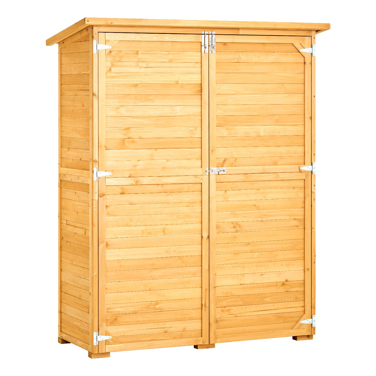 VEVOR Cobertizo de Almacenamiento para Exteriores 140 x 60 x 171,5 cm Cobertizo de Madera para Almacenamiento con Marco de Metal Gabinete de Almacenamiento Impermeable para Patio, Jardín, Césped
