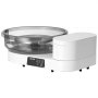VEVOR Torno de Alfarero, Placas de 36 y 28 cm, Rueda de Cerámica Eléctrica, Velocidad de 30 a 300 RPM, Máquina de Alfarería con Pedal Pantalla Almacenamiento, Aluminio, para Bricolaje Arcilla, Blanco