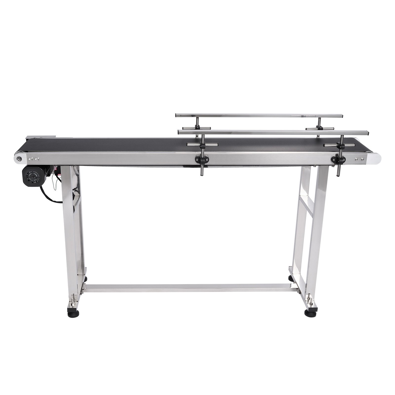 VEVOR Transportador de Correa Motorizado 1498,6x198,1 mm Transportador Acero Inoxidable Cinta Transportadora de PVC Antiestática Barandilla Doble para Aplicación de Codificación por Inyección de Tinta