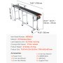 VEVOR Transportador de Correa Motorizado 1803,4x198,1 mm Transportador Acero Inoxidable Cinta Transportadora de PVC Antiestática Barandilla Doble para Aplicación de Codificación por Inyección de Tinta