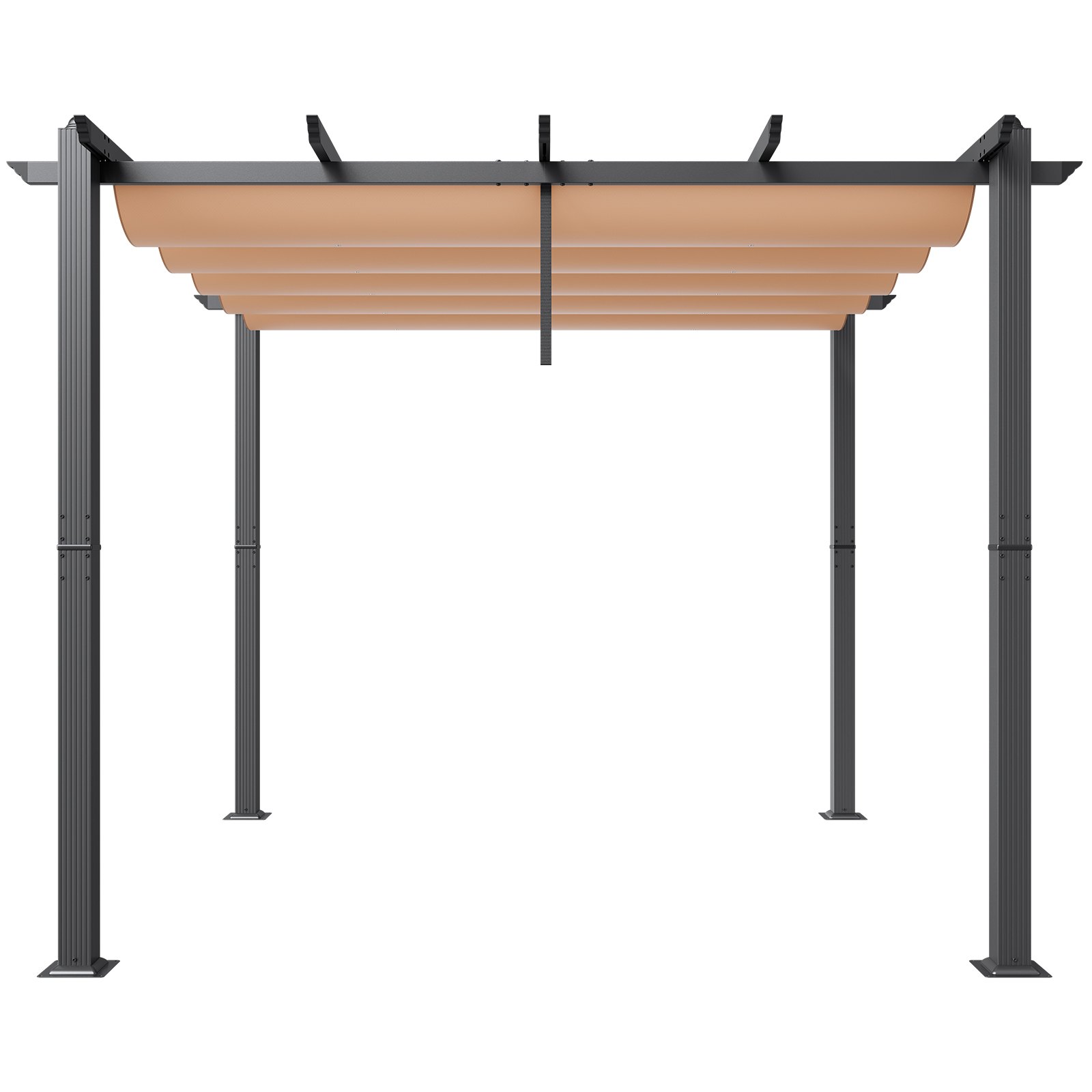 Pérgola retráctil para exteriores VEVOR de 10' x 10' con dosel, pérgola de aluminio con dosel retráctil, pérgola moderna con toldo parasol para patios, jardines, terrazas, patios traseros (beige)