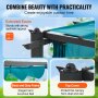 VEVOR Pergola 2.96 x 3.95 x 2.3 m, Pavilion with Sunshade Roof, Garden Pavilion UV50+ UV Protection Class, Terrace Pavilion Canopy, Garden Tent for Terraces, Gardens, Decks, Backyards (Blue)