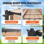 Pérgola retráctil para exteriores VEVOR de 12 x 16 pies con dosel, pérgola de aluminio con dosel retráctil, pérgola moderna con toldo parasol para patios, jardines, terrazas y patios traseros (beige)