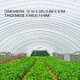 VEVOR Película de Polietileno para Invernadero, Dimensión de 3,6 x 8,5 m Invernadero Plástico Transparente, Espesor de 0,15 mm Paño Anticongelante para Plantas, Fácil de Bricolaje para Agricultura
