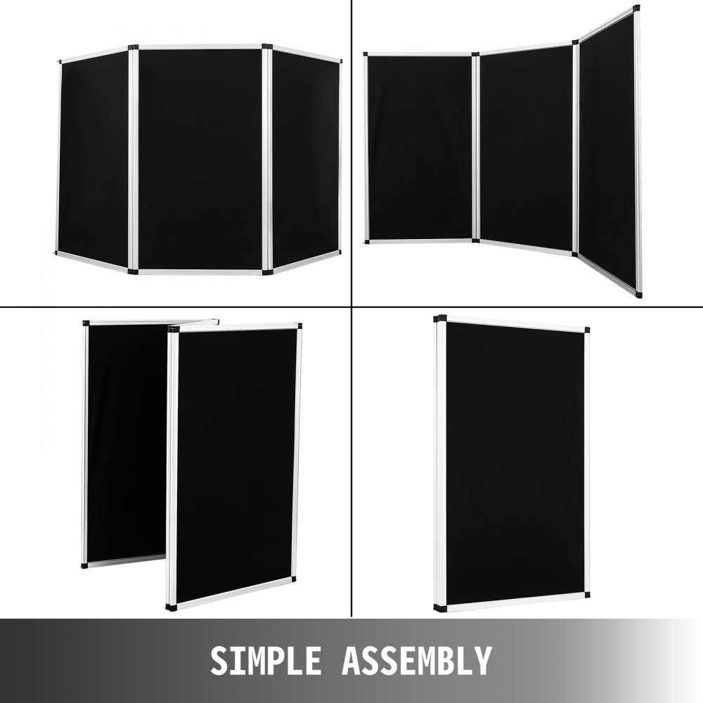 Biombos De Exposición Negro Configuración Fácil Marco De Aluminio 110 X 47