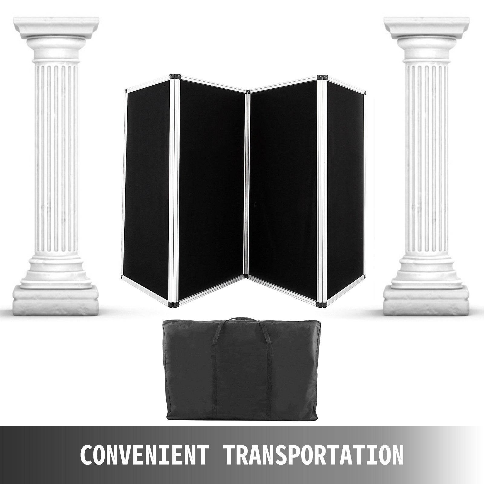 Biombos De Exposición Negro Configuración Fácil Marco De Aluminio 110 X 47