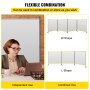 VEVOR Biombo Divisor 1 Panel de Pie Gris Separador de Ambientes 180,34 x 182,88 cm de Tela Impermeable Decoración Elegante Biombos Separadores de Privacidad con 4 Ruedas para Hogar, Oficina, Salón