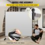 VEVOR Biombo Divisor 1 Panel de Pie Gris Separador de Ambientes 180,34 x 182,88 cm de Tela Impermeable Decoración Elegante Biombos Separadores de Privacidad con 4 Ruedas para Hogar, Oficina, Salón