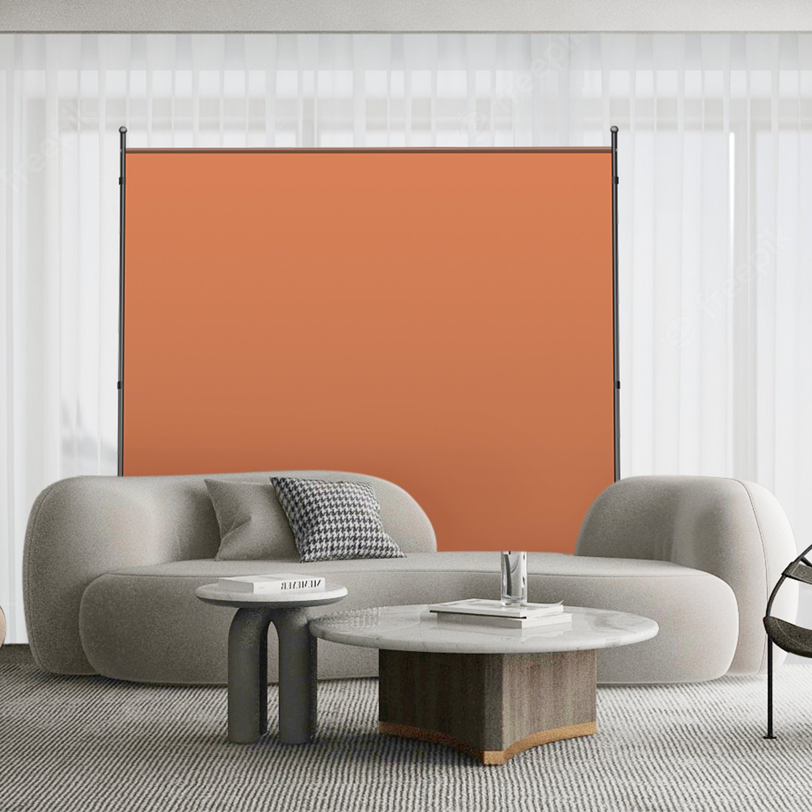 VEVOR Biombo Divisor 1 Panel de Pie Marrón Separador de Ambientes 180,34 x 182,88 cm de Tela Impermeable Decoración Elegante Biombos Separadores de Privacidad con 4 Ruedas para Hogar, Oficina, Salón