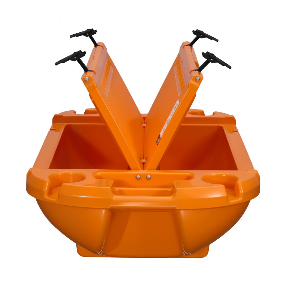 VEVOR Nevera Flotante 37,9 L Enfriador Flotante para Agua y Tierra con Portavasos, Carcasa Rígida Aislada, Asas Laterales, Cuerda de Remolque para Lago Barco Playa Piscina Bebida Hielo, Color Naranja