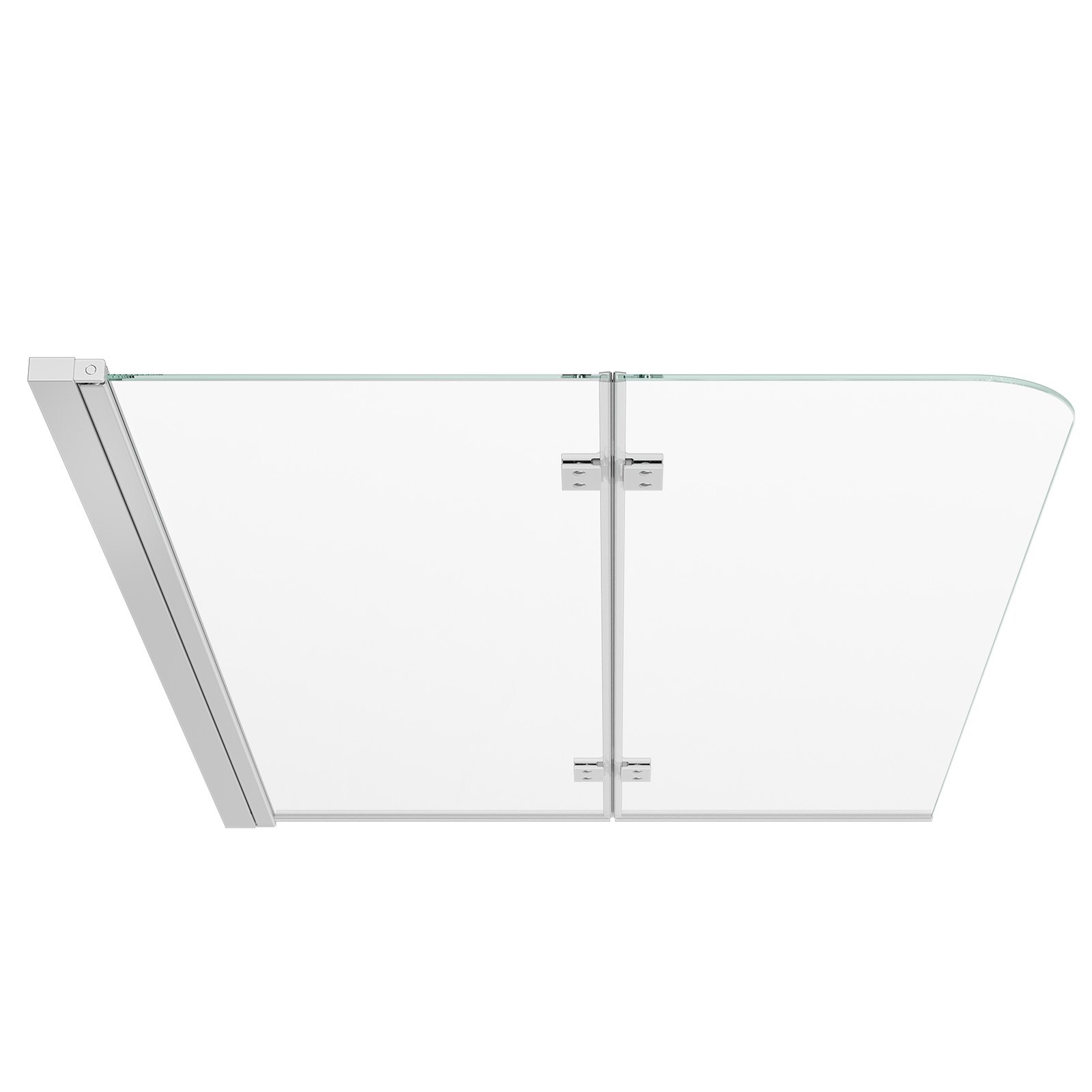 VEVOR Mampara de Ducha Plegable para Bañera 1200 x 1400 mm Puerta de Vidrio, Mampara de Bañera sin Marco, Cristal Templado de Seguridad 6 mm, 2 Bisagras, 180° Plegable, Perfil de Aluminio, Plateado