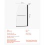 VEVOR Puerta de Ducha para Bañera sin Marco de 864 x 1397 mm, Puerta de Ducha de Media Altura para Bañera, Puerta de Vidrio Templado Giratoria, Grosor de Vidrio de 6 mm, Color Negro
