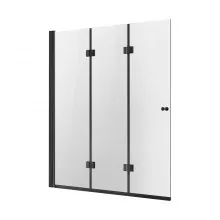 VEVOR Puerta de Ducha Plegable de Tres Pliegues sin Marco 1295 x 1422 mm, Negro