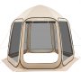 VEVOR Carpa Plegable, 3030 x 2650 x 2300 mm, 4-8 Personas, con Mosquitera, Bolsa de Transporte, Laterales de Malla y Estacas para el Suelo, para Jardín, Patio y Actividades al Aire Libre, Beige