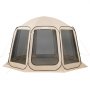 VEVOR Carpa Plegable, 3660 x 3380 x 2300 mm, 10-12 Personas, con Mosquitera, Bolsa de Transporte, Laterales de Malla y Estacas para el Suelo, para Jardín, Patio y Actividades al Aire Libre, Beige