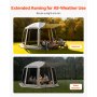 VEVOR Carpa Plegable con Mosquitera, 3660 x 3380 x 2300 mm, 10-12 Personas, Polígono de 8 Lados, con Toldo Extensible, Bolsa de Transporte, Laterales de Malla, para Actividades al Aire Libre, Beige
