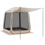 VEVOR Screen House Tent, 1825 x 1825 x 2200 mm, 4-6 Person Pop Up Screen Tent with Extended Awning, Portable Screened in Canopy with Carry Bag, Netting Sides, for Patio, and Outdoor Activities, Beige