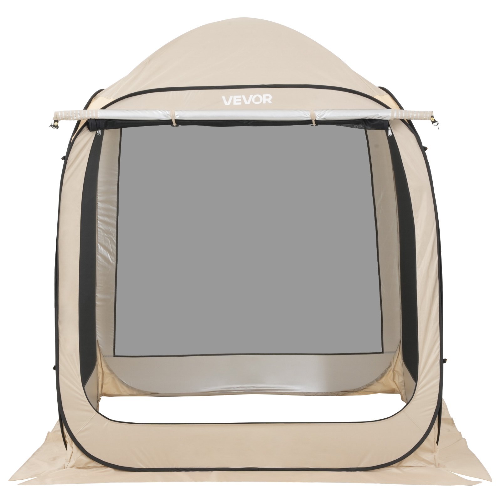 VEVOR Carpa Plegable con Mosquitera, 1825 x 1825 x 2200 mm, 4-6 Personas, Polígono 4 Lados, con Toldo Extensible, Bolsa de Transporte, Laterales de Malla, para Relajarse, Leer o Descansar, Beige