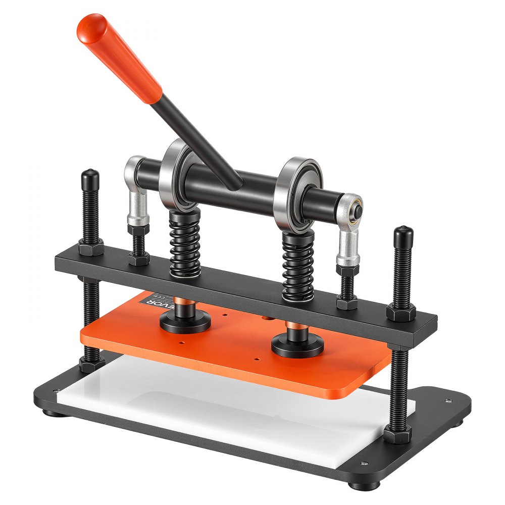 VEVOR Troqueladora Manual de Cuero 280 x 140 mm Máquina de Corte para Cuero, Cortadora para Tela, Plástico, Goma, Papel, Capacidad de Presión 1,5 T, Carrera Ajustable de 12 mm, Kit Completo de Montaje