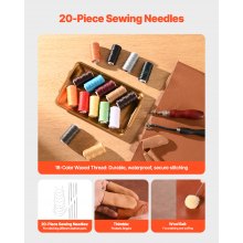 VEVOR 92 Piezas Kit de Herramientas para Trabajar el Cuero con Bolsa de Cuero