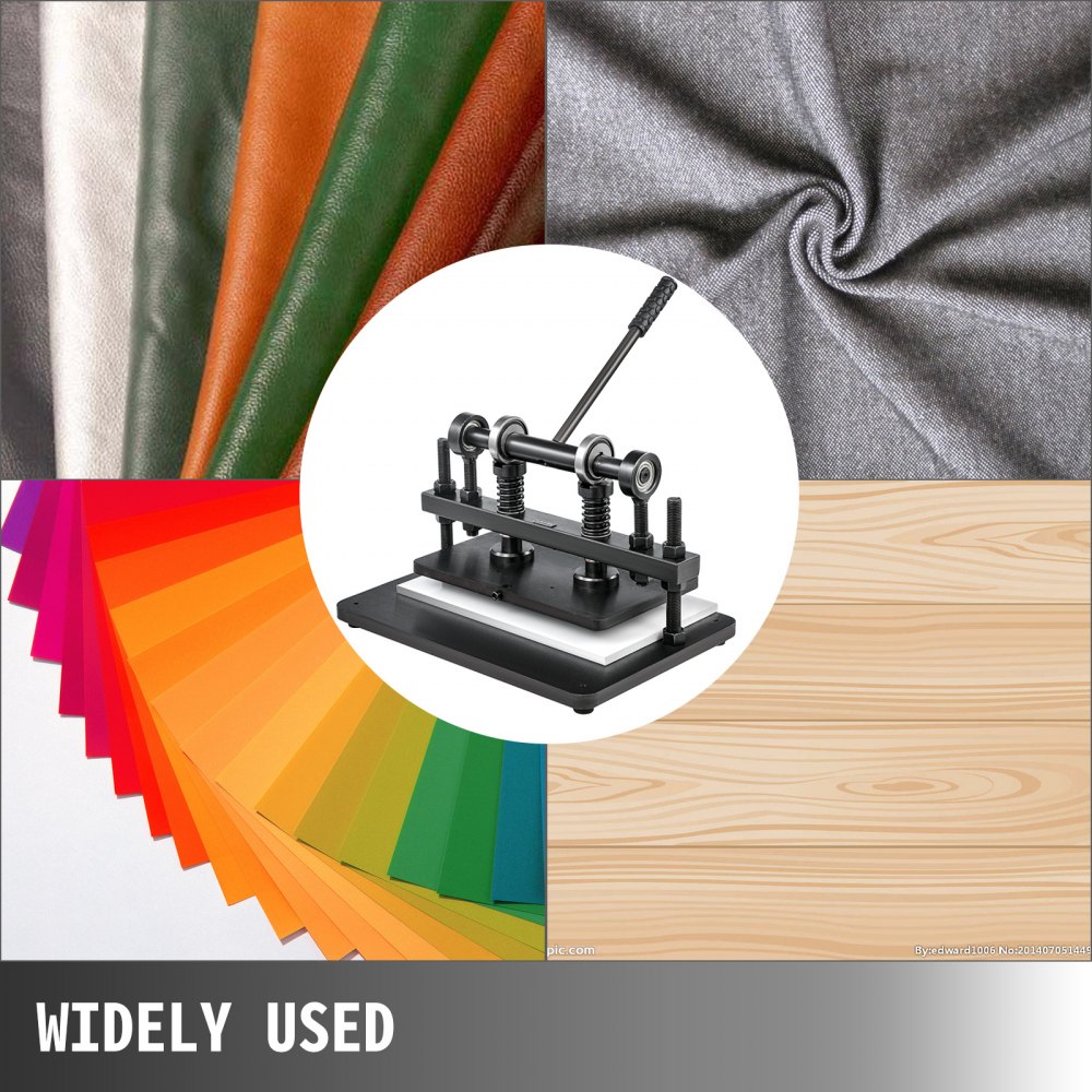 VEVOR Máquina de Corte de Cuero 360 x 220 mm Troqueladora Manual Máquina de Estampado de Cuero Máquina de Corte Artesanal de Cuero Presión de 1.5 T Hecho de Acero Trefilado en Frío