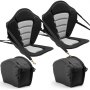 VEVOR Asiento Acolchado para Kayaks 2 Piezas, Asiento de Canoa con Respaldo Grosor de 12 mm, Cojín de Kayak con Bolsa de Almacenamiento y Correas Ajustables para Bote de Pesca, Tabla de Paddle