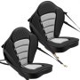 VEVOR Asiento Acolchado para Kayaks 2 Piezas, Asiento de Canoa con Respaldo Grosor de 65 mm, Cojín de Kayak con Bolsa de Almacenamiento y Correas Ajustables para Bote de Pesca, Tabla de Paddle