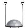 VEVOR Entrenador de Pelota de Medio Ejercicio, Entrenador de Pelota de Equilibrio de 620 x 215 mm de Capacidad de 300 kg con Bandas de Resistencia y Bomba de Pie, para Gimnasio en Casa de Cuerpo, Gris