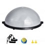 VEVOR Entrenador de Pelota de Medio Ejercicio, Entrenador de Pelota de Equilibrio de 620 x 215 mm de Capacidad de 300 kg con Bandas de Resistencia y Bomba de Pie, para Gimnasio en Casa de Cuerpo, Gris